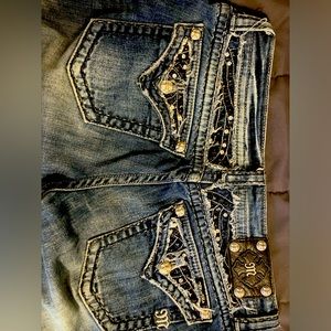 Miss Me Faded jeans with black trim